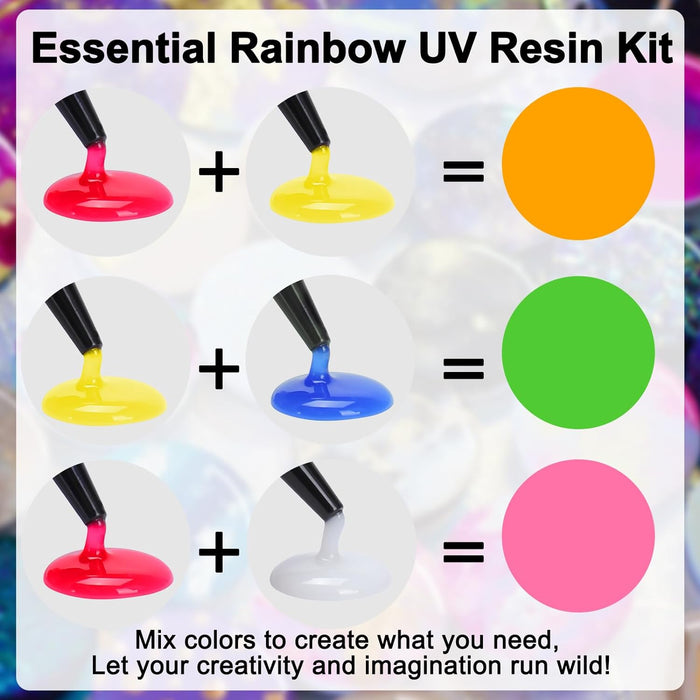 JDiction Rainbow UV Resin Kit - 8 Colors - 240g