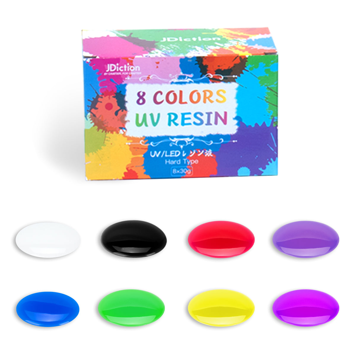 Colored UV Resin,8 Colors UV Resin Kit,Quick