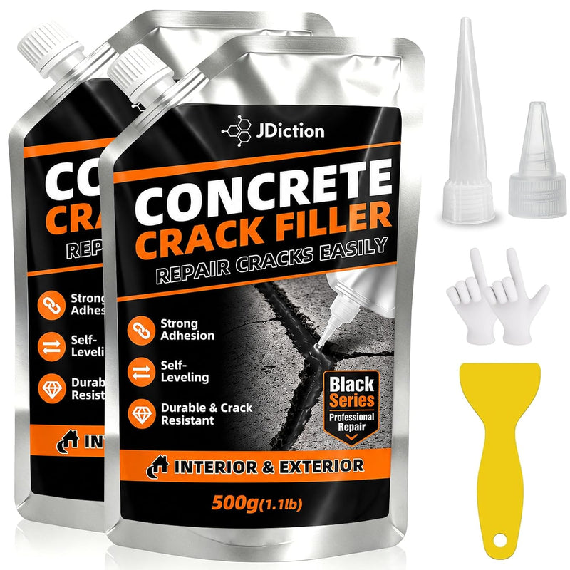 Asphalt Crack Filler Black, Self-Leveling Flexible Crack Repair, 2.2 lb/4.4lb