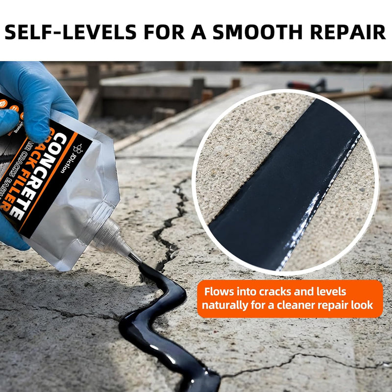 Asphalt Crack Filler Black, Self-Leveling Flexible Crack Repair, 2.2 lb/4.4lb