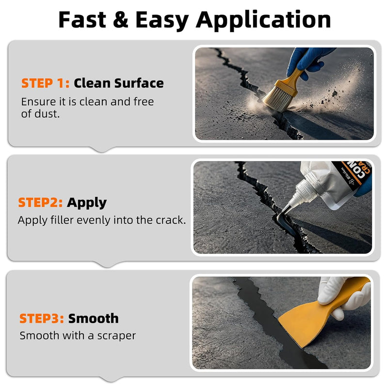 Asphalt Crack Filler Black, Self-Leveling Flexible Crack Repair, 2.2 lb/4.4lb