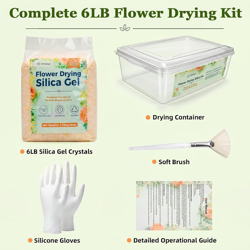 JDiction Reusable Silica Gel Flower Drying Kit - 6 lbs