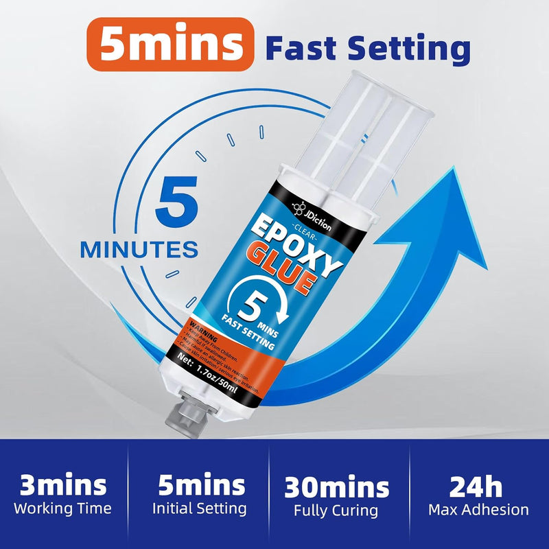 JDiciton 5 Minute Epoxy Glue for Craft Repair - 3.4oz