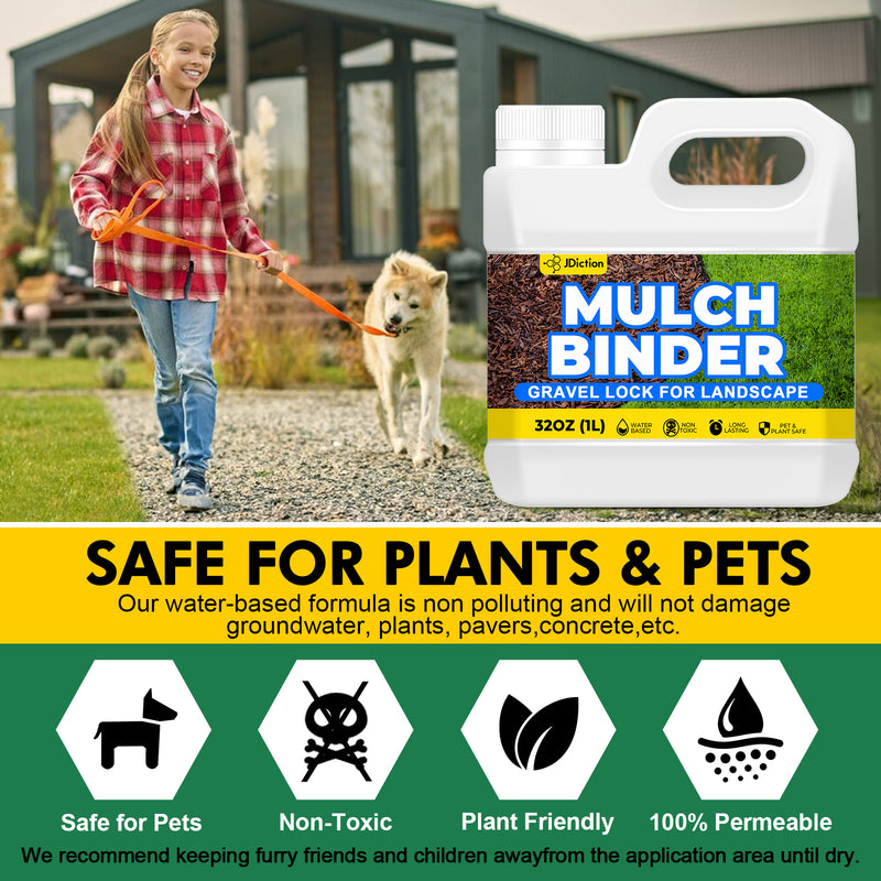 JDiction Mulch Binder for Landscaping - 32oz / 1 Gallon