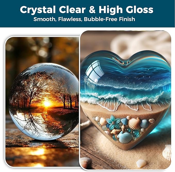 JDiction Crystal Clear Deep Pour Epoxy Resin -1.5 Gallon - 2:1 Mix Ratio
