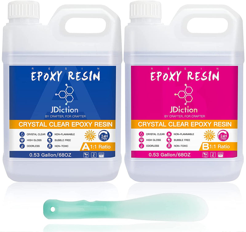 JDiction High Gloss Epoxy Resin - 4.5L/1 Gallon Crystal Clear 1:1 Mix Resin