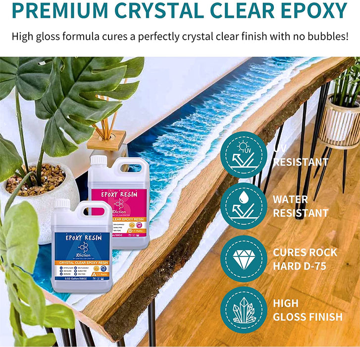 JDiction Crystal Clear Epoxy Resin - 1 Gallon